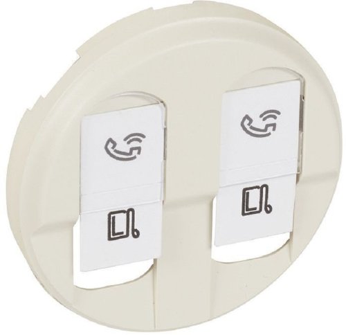 Лицевая панель Legrand Celiane для 2-м. розетки RJ45+RJ45 слоновая кость картинка